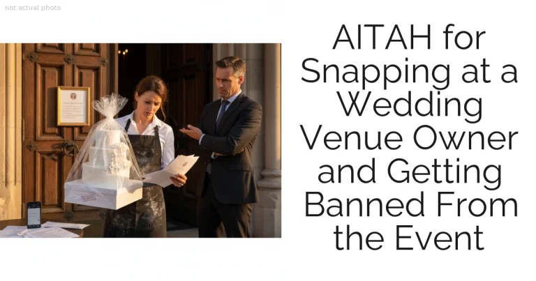 AITAH for Snapping at a Wedding Venue Owner and Getting Banned From the Event