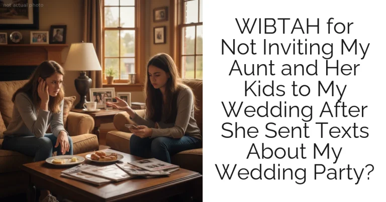 WIBTAH for Not Inviting My Aunt and Her Kids to My Wedding After She Sent Texts About My Wedding Party?
