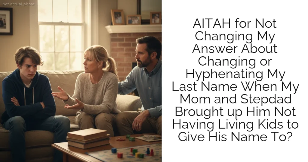 AITAH for Not Changing My Answer About Changing or Hyphenating My Last Name When My Mom and Stepdad Brought up Him Not Having Living Kids to Give His Name To?