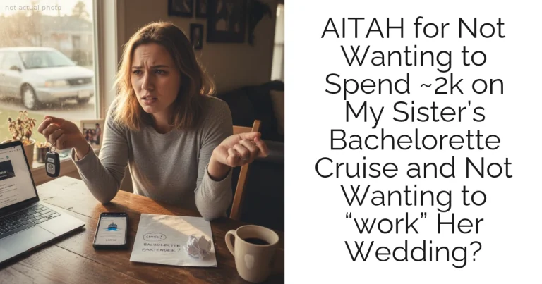 AITAH for Not Wanting to Spend ~2k on My Sister’s Bachelorette Cruise and Not Wanting to “work” Her Wedding?