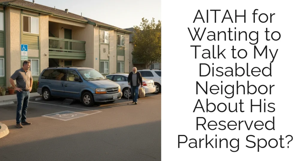 AITAH for Wanting to Talk to My Disabled Neighbor About His Reserved Parking Spot?