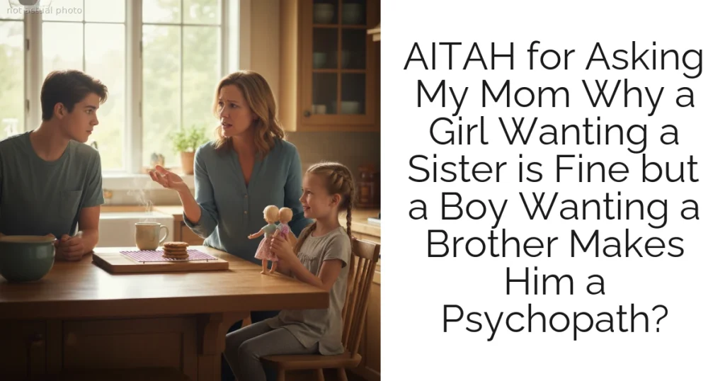 AITAH for Asking My Mom Why a Girl Wanting a Sister is Fine but a Boy Wanting a Brother Makes Him a Psychopath?