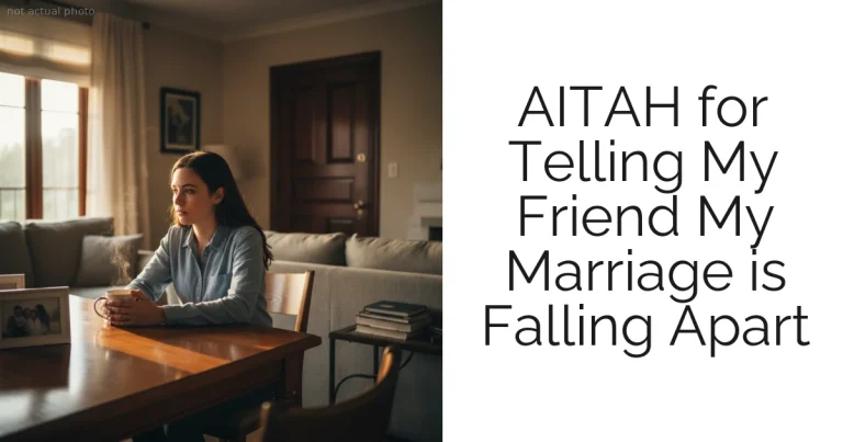 AITAH for Telling My Friend My Marriage is Falling Apart