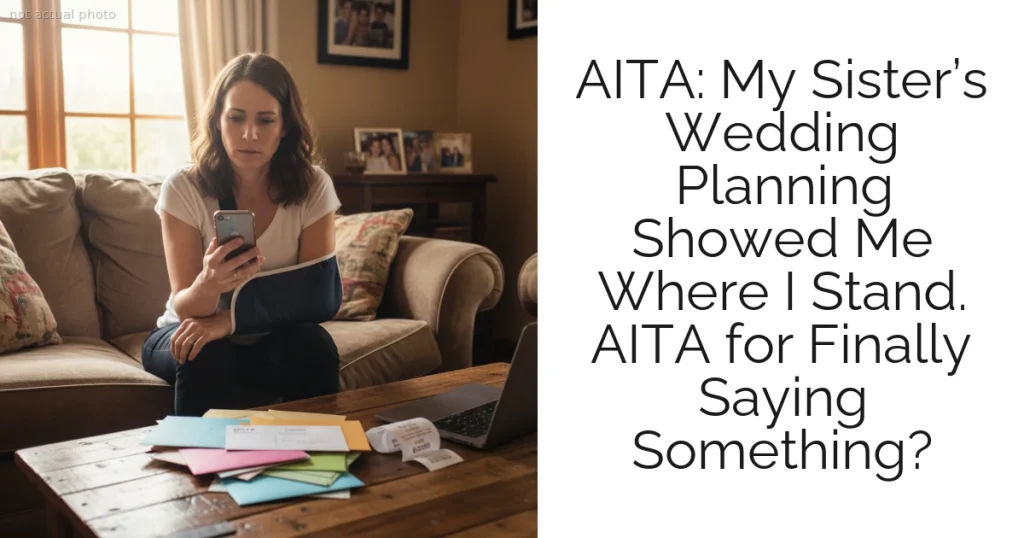 AITA: My Sister’s Wedding Planning Showed Me Where I Stand. AITA for Finally Saying Something?