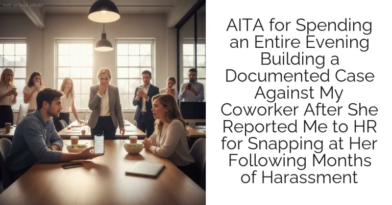 AITA for Spending an Entire Evening Building a Documented Case Against My Coworker After She Reported Me to HR for Snapping at Her Following Months of Harassment