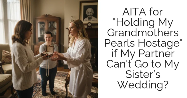 AITA for "Holding My Grandmothers Pearls Hostage" if My Partner Can't Go to My Sister’s Wedding?