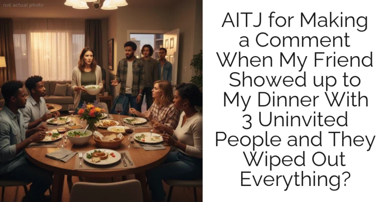 AITJ for Making a Comment When My Friend Showed up to My Dinner With 3 Uninvited People and They Wiped Out Everything?
