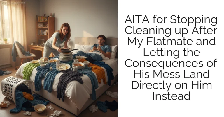 AITA for Stopping Cleaning up After My Flatmate and Letting the Consequences of His Mess Land Directly on Him Instead