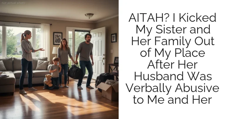AITAH? I Kicked My Sister and Her Family Out of My Place After Her Husband Was Verbally Abusive to Me and Her