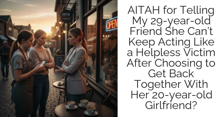 AITAH for Telling My 29-year-old Friend She Can’t Keep Acting Like a Helpless Victim After Choosing to Get Back Together With Her 20-year-old Girlfriend?