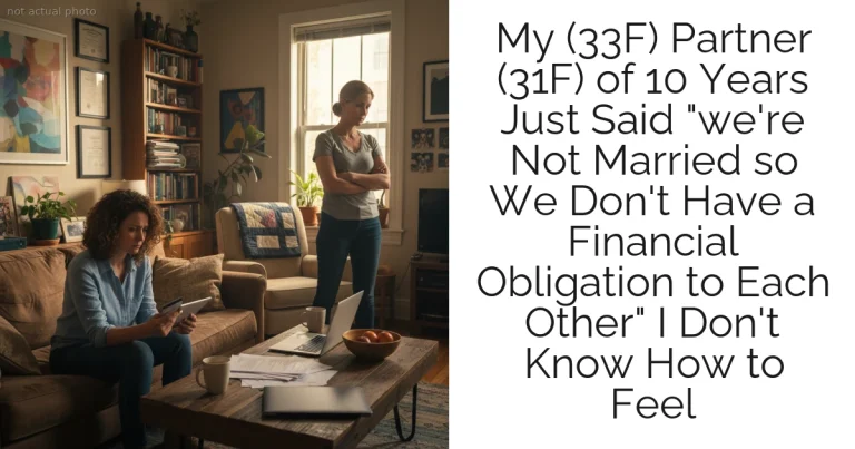 My (33F) Partner (31F) of 10 Years Just Said "we're Not Married so We Don't Have a Financial Obligation to Each Other" I Don't Know How to Feel