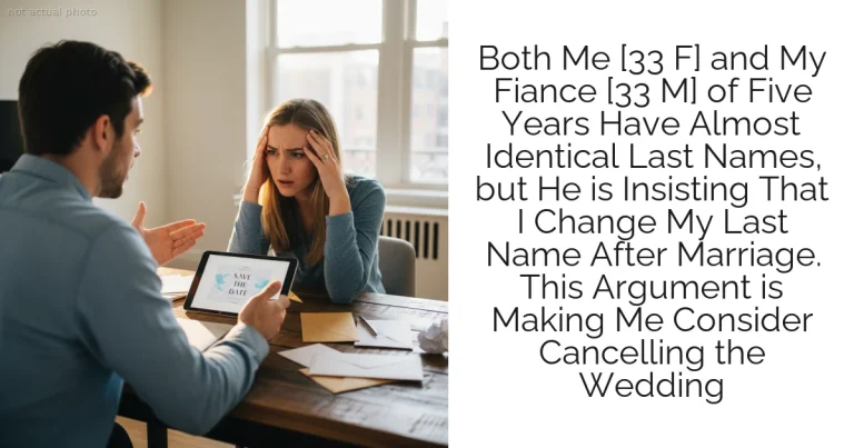 Both Me [33 F] and My Fiance [33 M] of Five Years Have Almost Identical Last Names, but He is Insisting That I Change My Last Name After Marriage. This Argument is Making Me Consider Cancelling the Wedding