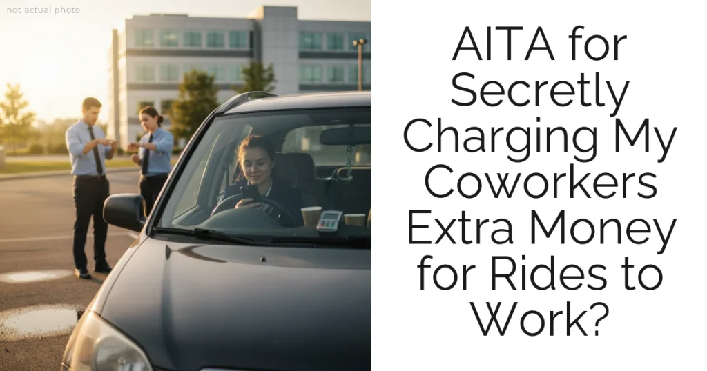 AITA for Secretly Charging My Coworkers Extra Money for Rides to Work?