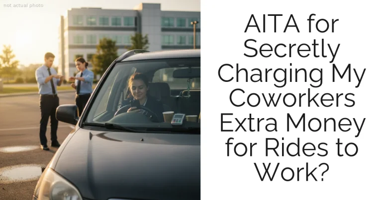 AITA for Secretly Charging My Coworkers Extra Money for Rides to Work?