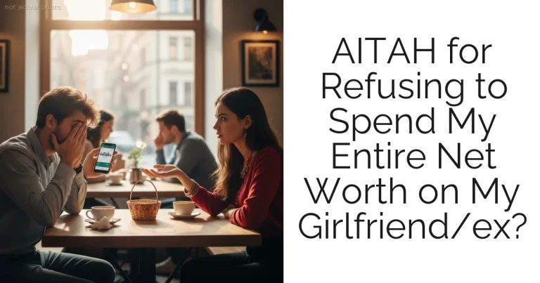 AITAH for Refusing to Spend My Entire Net Worth on My Girlfriend/ex?