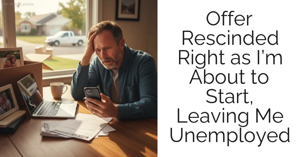 Offer Rescinded Right as I’m About to Start, Leaving Me Unemployed