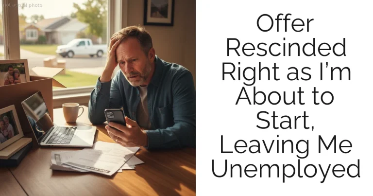 Offer Rescinded Right as I’m About to Start, Leaving Me Unemployed