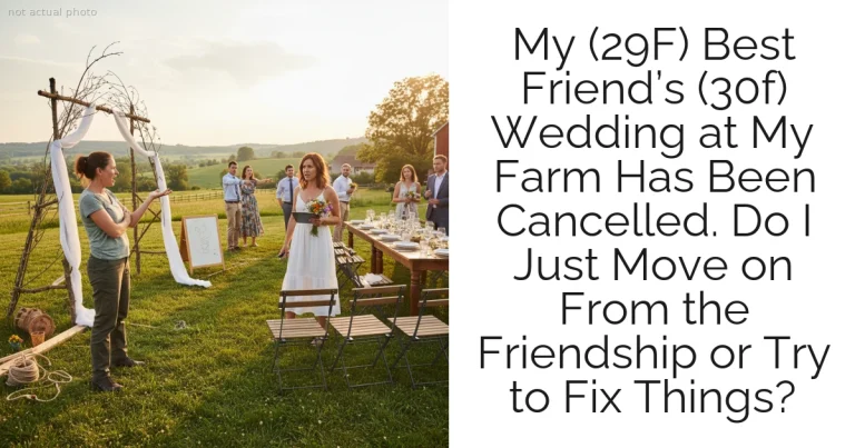 My (29F) Best Friend’s (30f) Wedding at My Farm Has Been Cancelled. Do I Just Move on From the Friendship or Try to Fix Things?