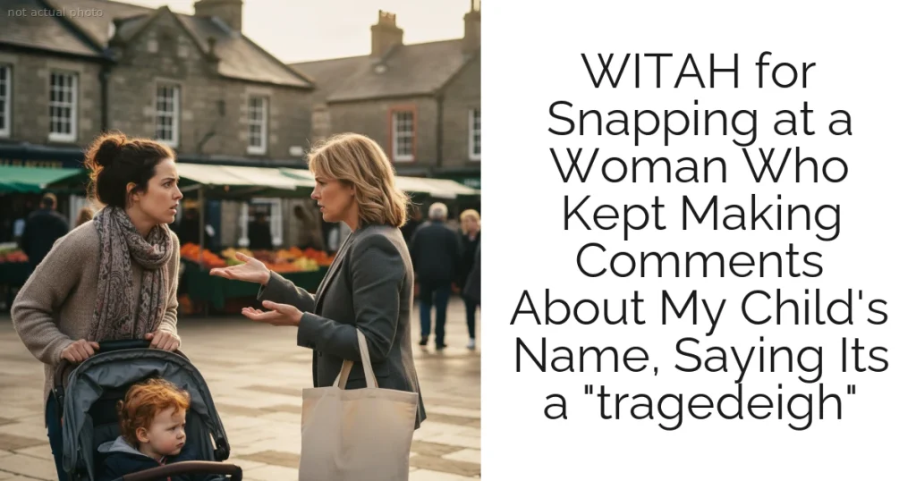 WITAH for Snapping at a Woman Who Kept Making Comments About My Child's Name, Saying Its a "tragedeigh"
