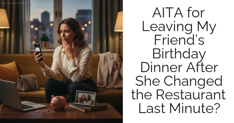 AITA for Leaving My Friend’s Birthday Dinner After She Changed the Restaurant Last Minute?
