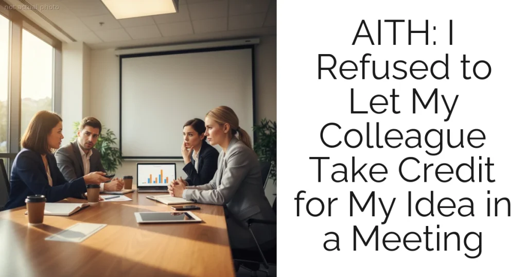 AITH: I Refused to Let My Colleague Take Credit for My Idea in a Meeting