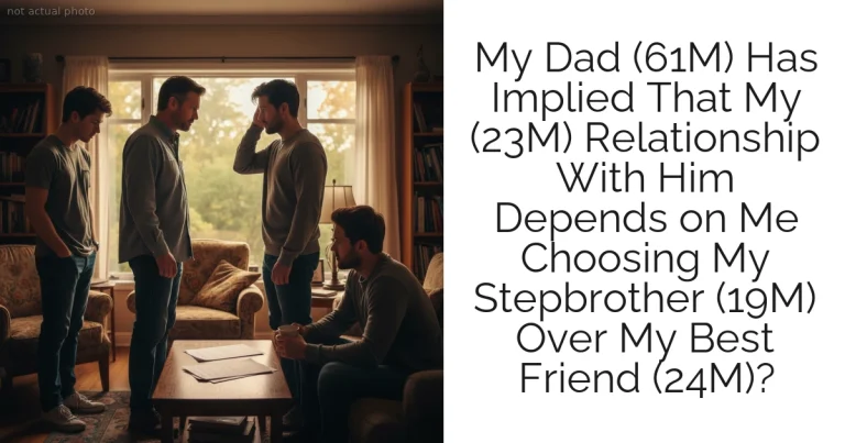 My Dad (61M) Has Implied That My (23M) Relationship With Him Depends on Me Choosing My Stepbrother (19M) Over My Best Friend (24M)?