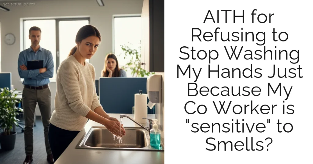 AITH for Refusing to Stop Washing My Hands Just Because My Co Worker is "sensitive" to Smells?