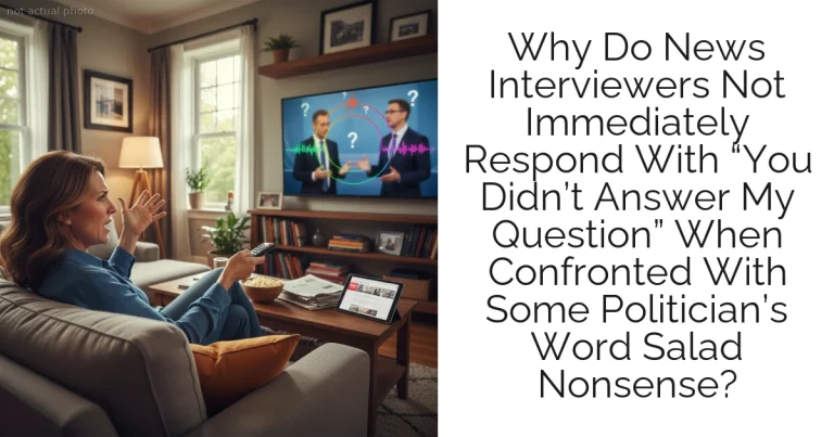 Why Do News Interviewers Not Immediately Respond With “You Didn’t Answer My Question” When Confronted With Some Politician’s Word Salad Nonsense?