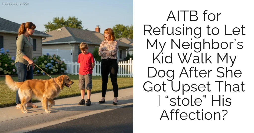 AITB for Refusing to Let My Neighbor’s Kid Walk My Dog After She Got Upset That I “stole” His Affection?
