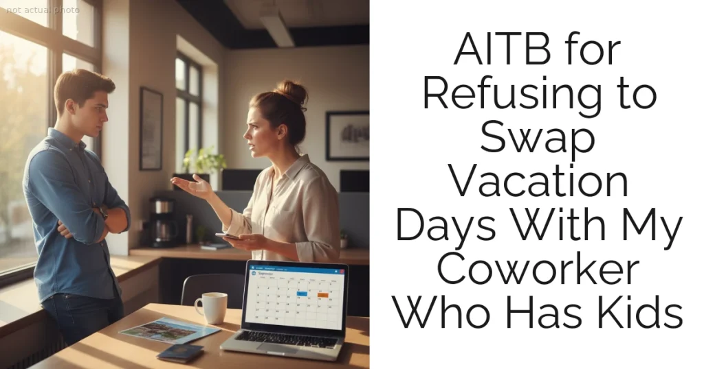 AITB for Refusing to Swap Vacation Days With My Coworker Who Has Kids