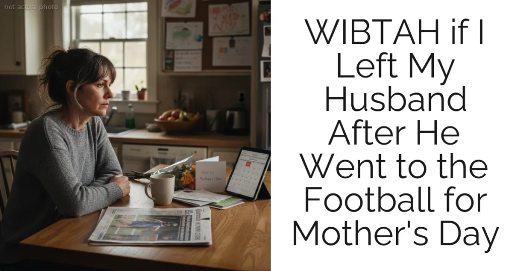 WIBTAH if I Left My Husband After He Went to the Football for Mother's Day