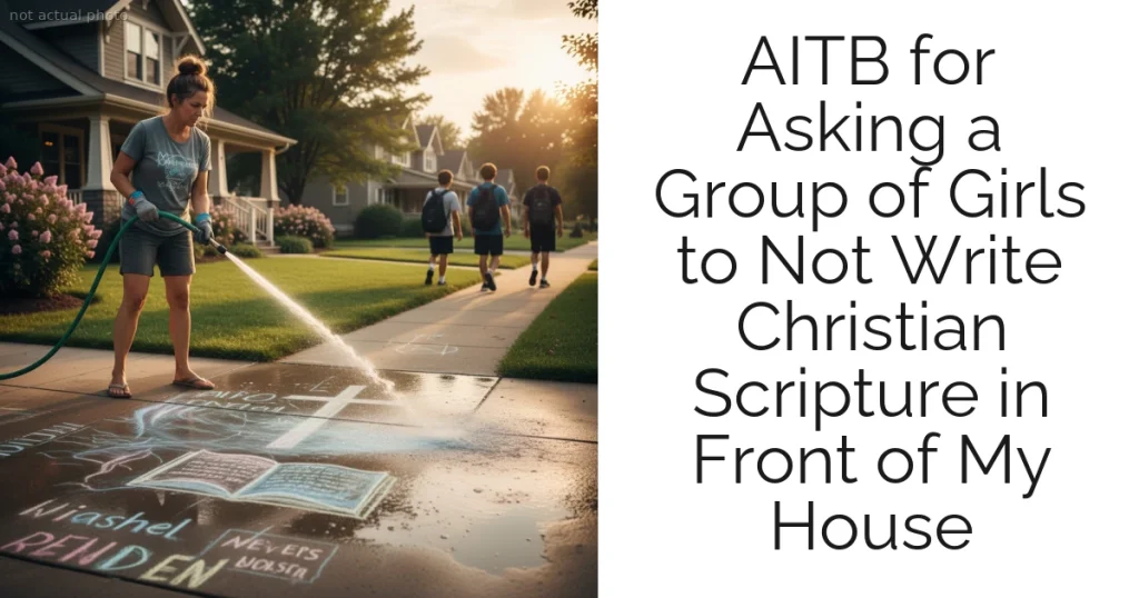AITB for Asking a Group of Girls to Not Write Christian Scripture in Front of My House
