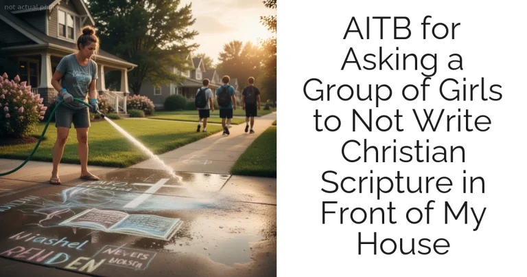 AITB for Asking a Group of Girls to Not Write Christian Scripture in Front of My House