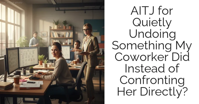 AITJ for Quietly Undoing Something My Coworker Did Instead of Confronting Her Directly?
