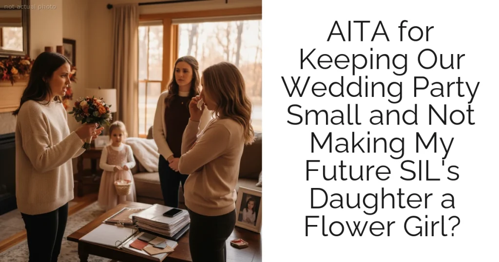 AITA for Keeping Our Wedding Party Small and Not Making My Future SIL's Daughter a Flower Girl?