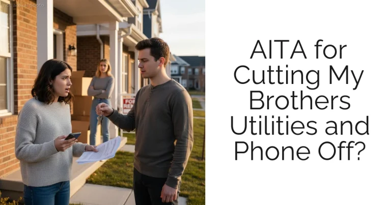 AITA for Cutting My Brothers Utilities and Phone Off?