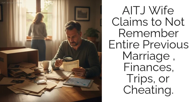 AITJ Wife Claims to Not Remember Entire Previous Marriage , Finances, Trips, or Cheating.