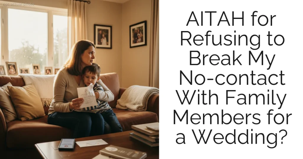 AITAH for Refusing to Break My No-contact With Family Members for a Wedding?