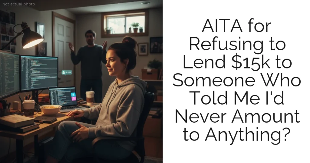 AITA for Refusing to Lend $15k to Someone Who Told Me I'd Never Amount to Anything?