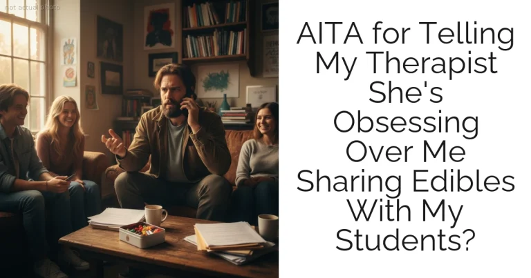 AITA for Telling My Therapist She's Obsessing Over Me Sharing Edibles With My Students?