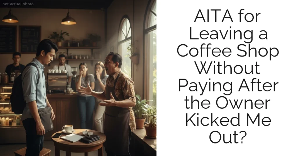 AITA for Leaving a Coffee Shop Without Paying After the Owner Kicked Me Out?