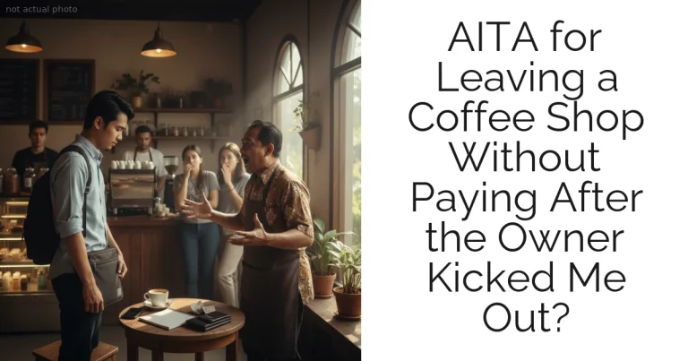 AITA for Leaving a Coffee Shop Without Paying After the Owner Kicked Me Out?
