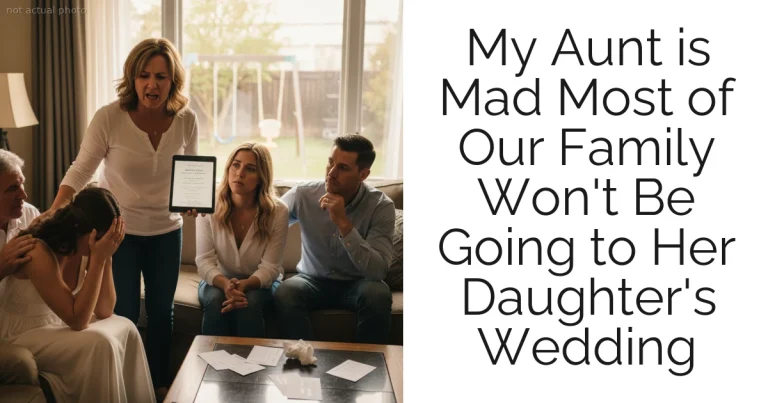 My Aunt is Mad Most of Our Family Won't Be Going to Her Daughter's Wedding
