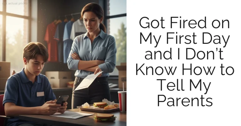 Got Fired on My First Day and I Don’t Know How to Tell My Parents