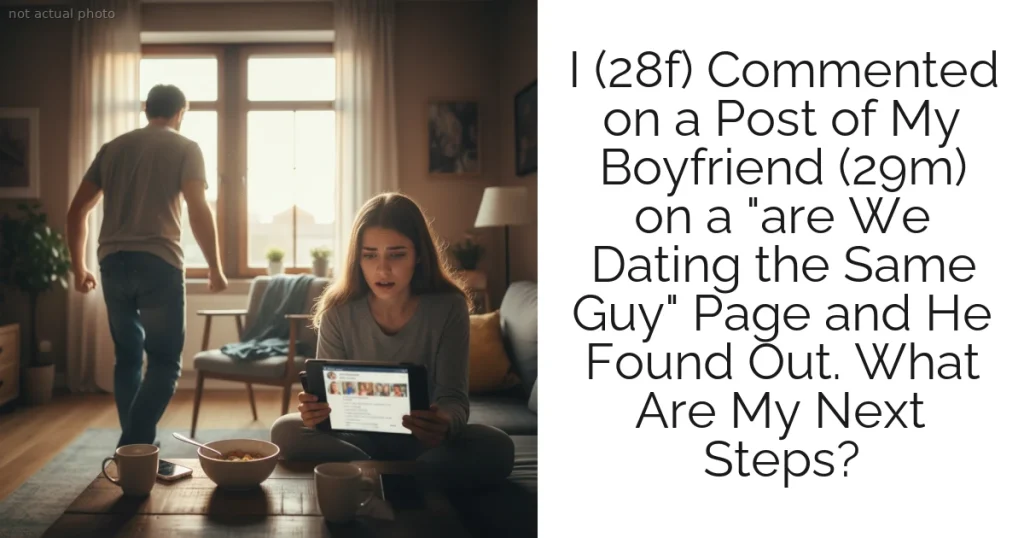 I (28f) Commented on a Post of My Boyfriend (29m) on a "are We Dating the Same Guy" Page and He Found Out. What Are My Next Steps?