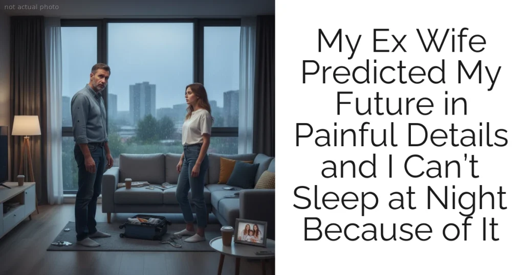 My Ex Wife Predicted My Future in Painful Details and I Can’t Sleep at Night Because of It