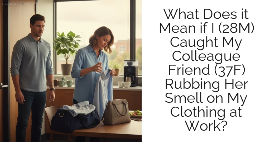 What Does it Mean if I (28M) Caught My Colleague Friend (37F) Rubbing Her Smell on My Clothing at Work?