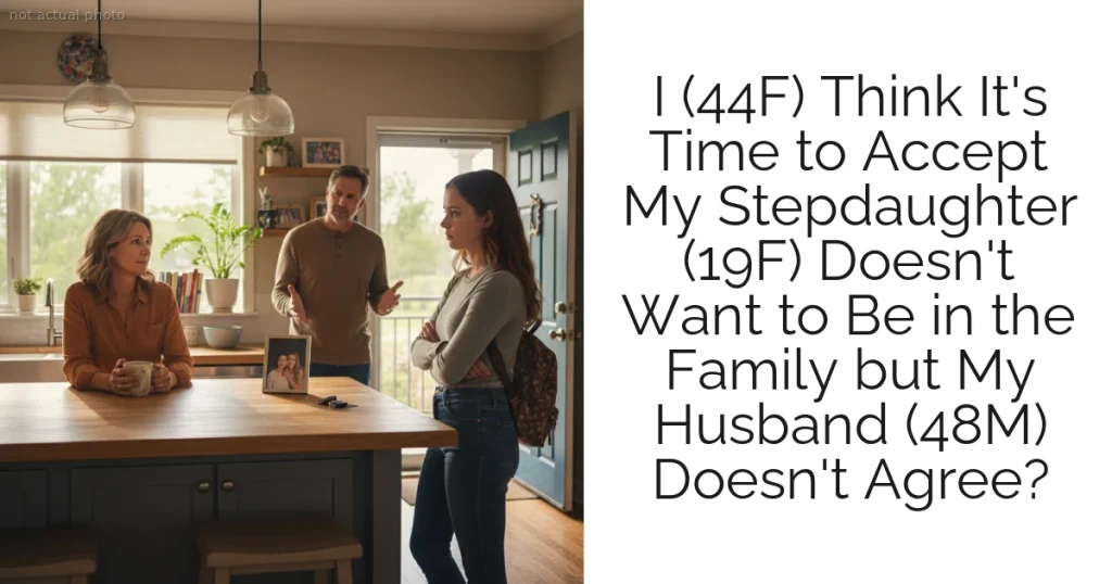 I (44F) Think It's Time to Accept My Stepdaughter (19F) Doesn't Want to Be in the Family but My Husband (48M) Doesn't Agree?