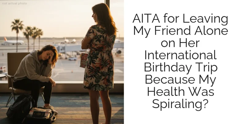 AITA for Leaving My Friend Alone on Her International Birthday Trip Because My Health Was Spiraling?