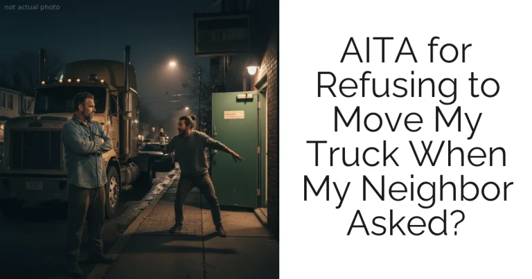 AITA for Refusing to Move My Truck When My Neighbor Asked?